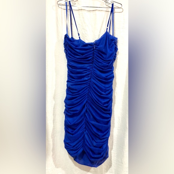 🛍AKIRA royal blue all over rouched party mini dress size 2X NWOT - Picture 4 of 9